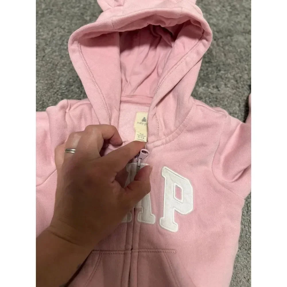 GAP Baby Bear Sweatshirt Bodysuit Pink Size 6-12 Month